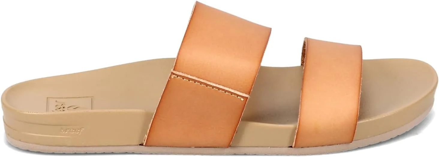 Reef Women's Vista Fashion Slide Sandal, Vegan Leather Strap, Ultra Soft Cushion Footbed