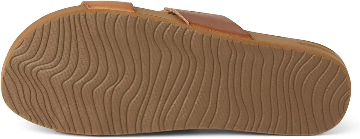 Reef Women's Vista Fashion Slide Sandal, Vegan Leather Strap, Ultra Soft Cushion Footbed