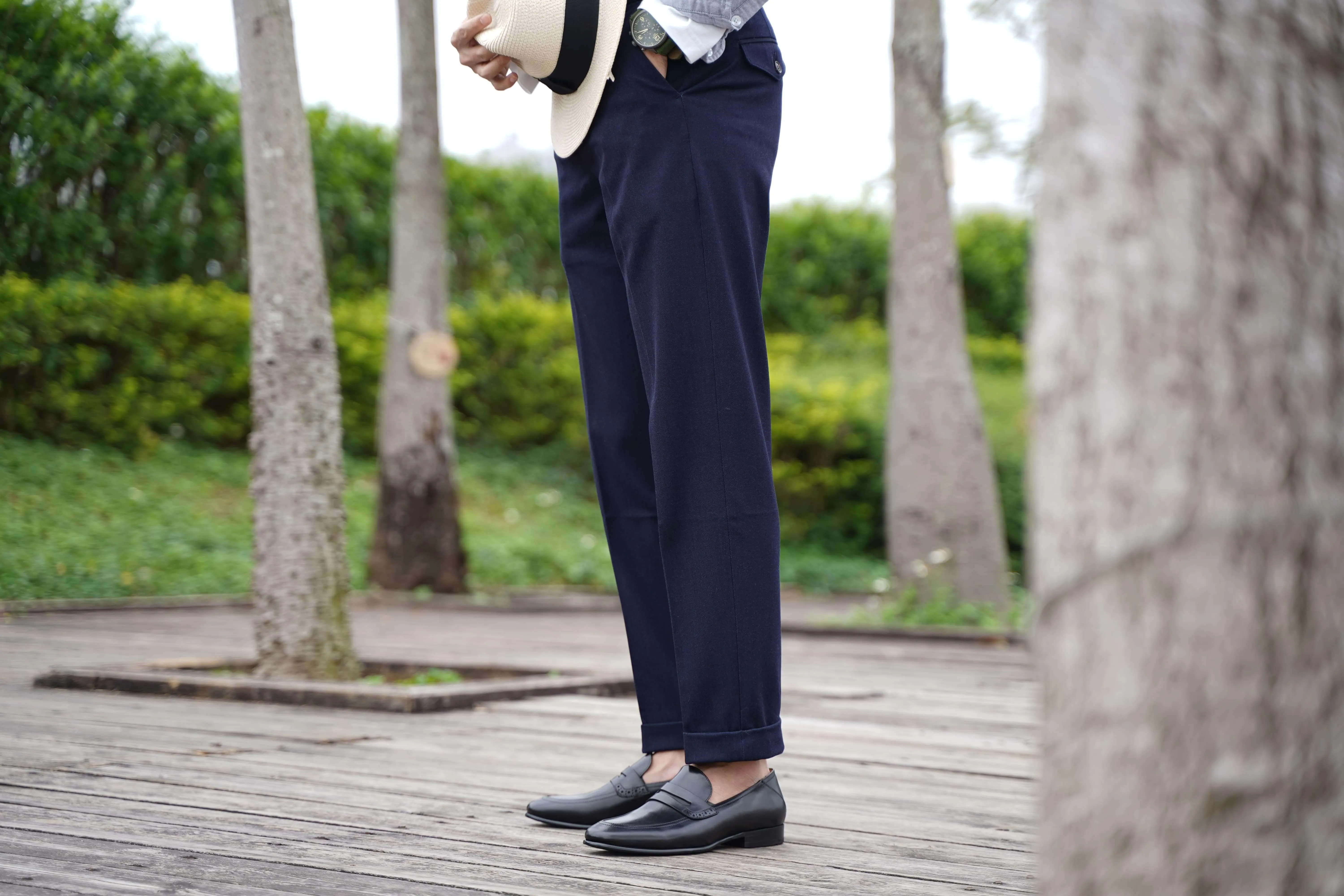 Refined Black Leather Penny Loafers
