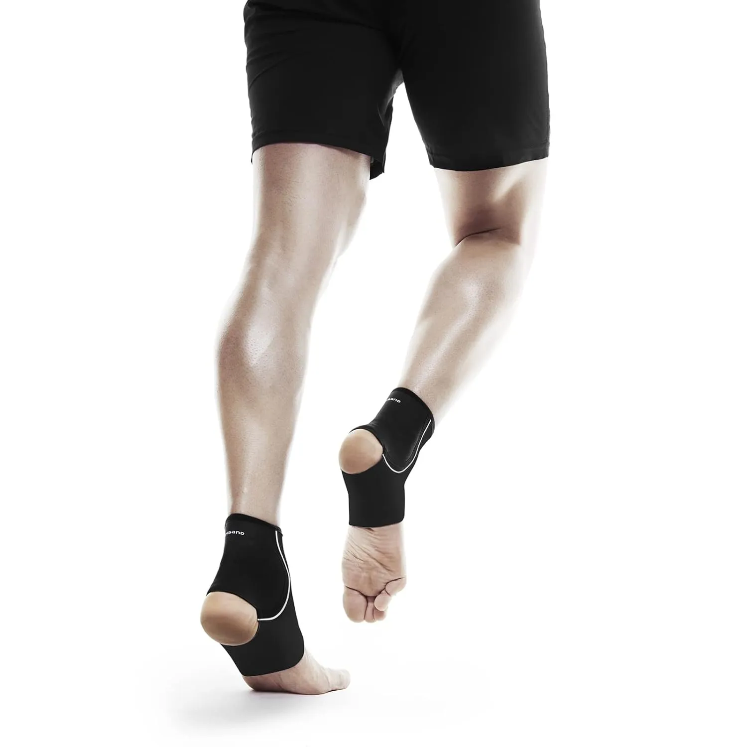 Rehband Ankle Support 1.5mm/3mm Neoprene light support, Ankle brace for sports & work fits in shoe and stabilizes ankle during activity, light Achilles tendon support, Colour:Black, Size:Large