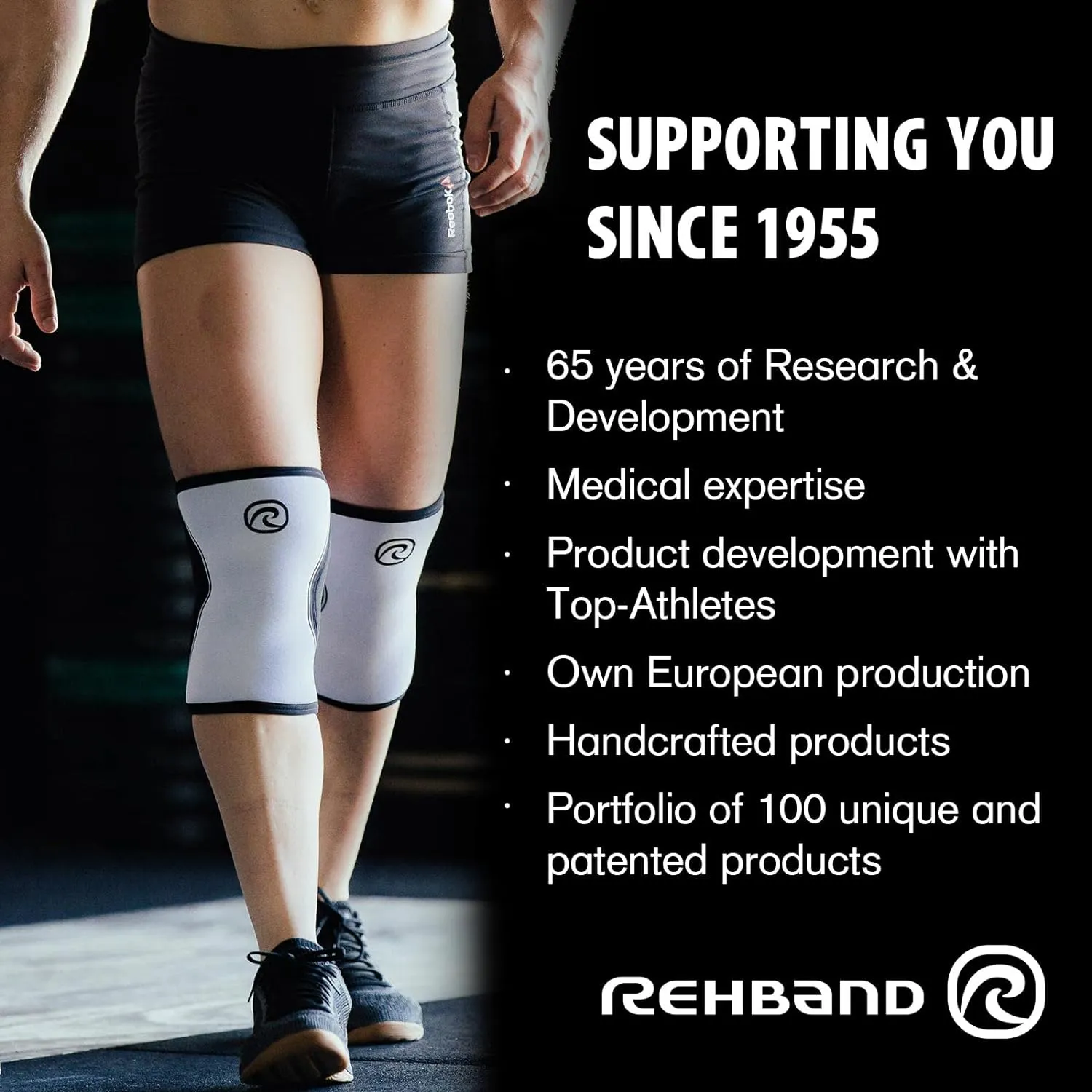 Rehband Ankle Support 1.5mm/3mm Neoprene light support, Ankle brace for sports & work fits in shoe and stabilizes ankle during activity, light Achilles tendon support, Colour:Black, Size:Large