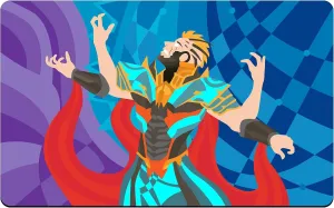 Resurrection of Wizard Adept Playmat | 24 x14in | Cloth Top | Non Slip Rubber Back | Compatible with MTG | YGO | Digimon | Flesh & Blood | CFV & more TCGs (Final Fantasy TCG Zones, Cloth, Rubber)