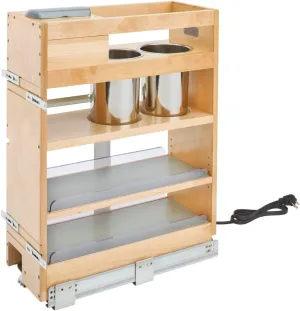 REV-A-SHELF Wood Vanity Cabinet Outlet Pullout Grooming Organizer w/Soft-Close