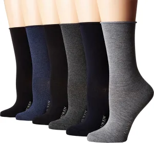 Roll-Top Trouser Socks 6-Pack (9-11, Grey Assorted)