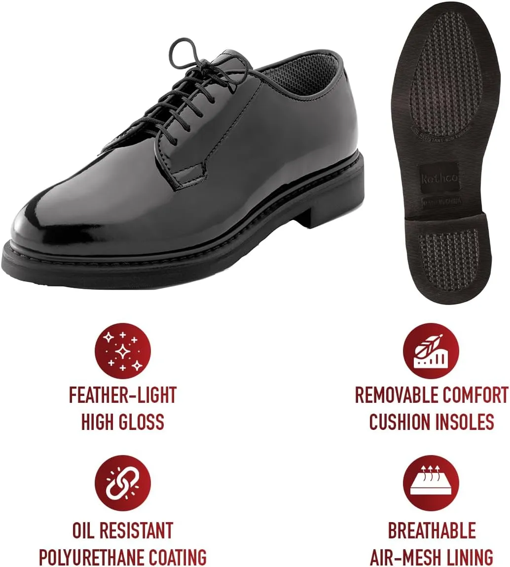 Rothco Uniform Hi-Gloss Oxford Dress Shoe Formal Dress Shoe