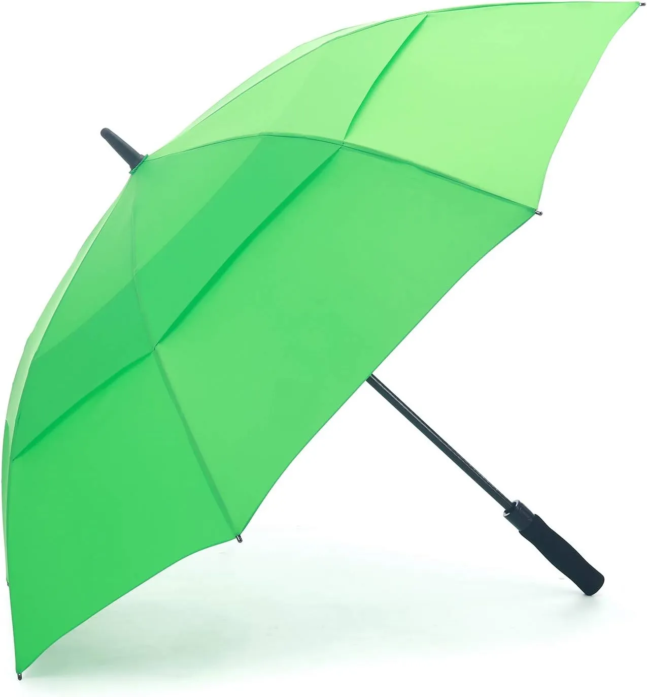 RUMBRELLA 55/62 Inch UV Golf Umbrella Large Oversize Double Canopy Vented Windproof Auto Open Stick Umbrella