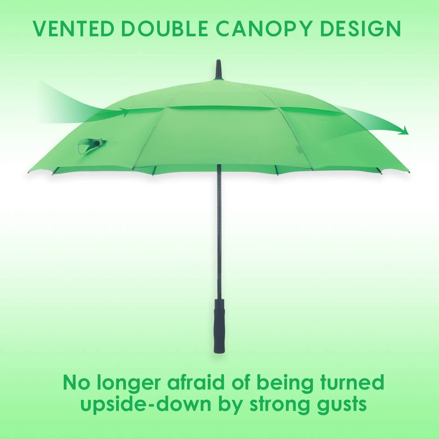 RUMBRELLA 55/62 Inch UV Golf Umbrella Large Oversize Double Canopy Vented Windproof Auto Open Stick Umbrella