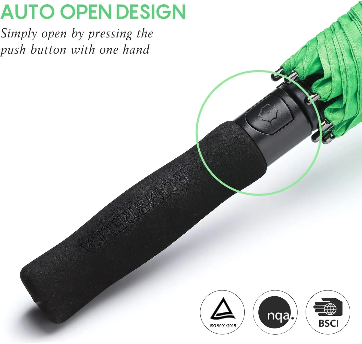 RUMBRELLA 55/62 Inch UV Golf Umbrella Large Oversize Double Canopy Vented Windproof Auto Open Stick Umbrella
