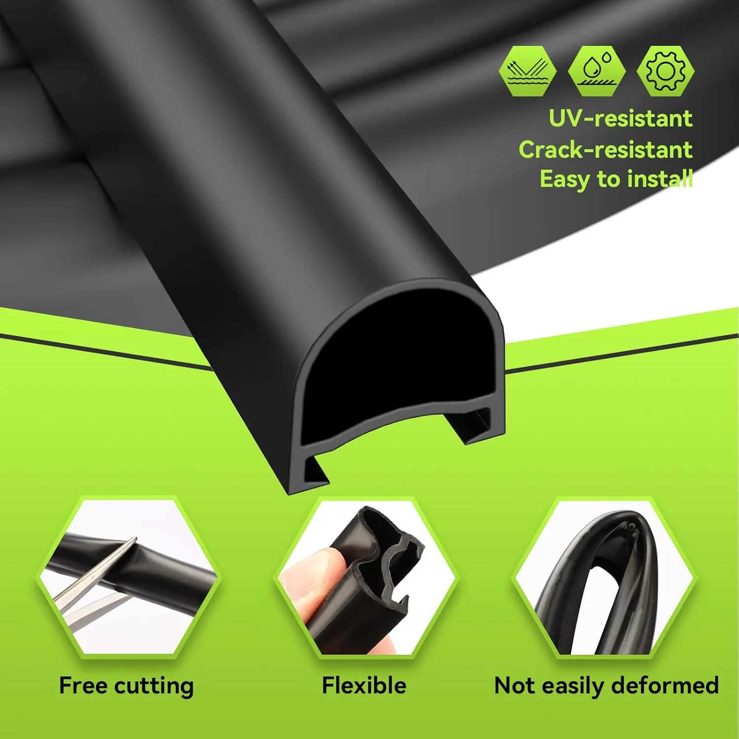 RVMATE 40FT RV Slide Out Seal, Waterproof RV Seal Replacement for RVs, Travel Trailers and 5th Wheels, D-Shaped