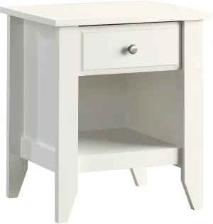 Sauder Shoal Creek Night Stand, Bedside, Bedroom Side Table, L: 20.87" x W: 17.48" x H: 24.06, Soft White