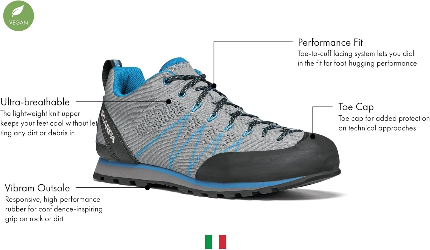 SCARPA Men's Crux Air Lightweight Hiking and Approach Shoes