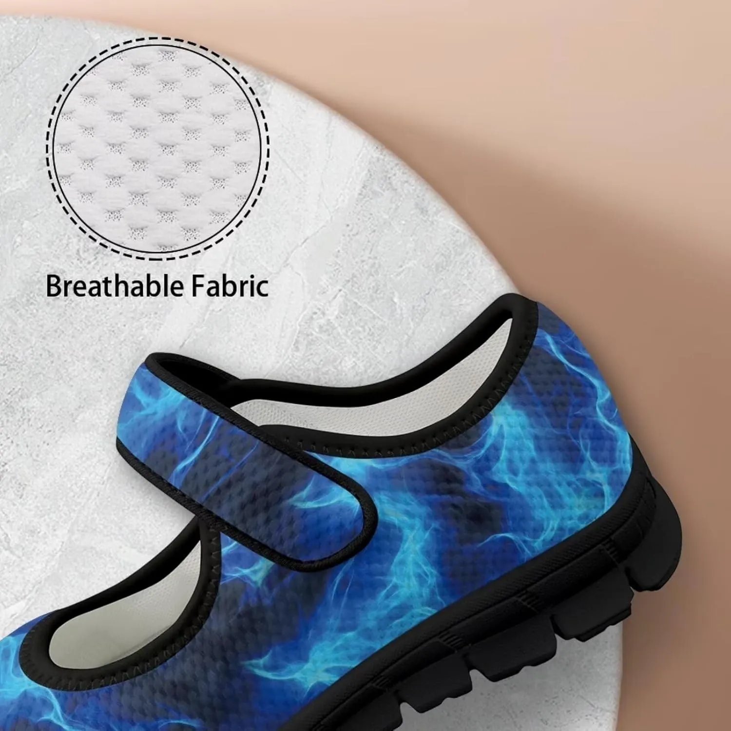 Sea Turtle Print Womens Mary Jane Shoes Magic Sticker Lightweight Breathable Anti Slip Casual Sneaker