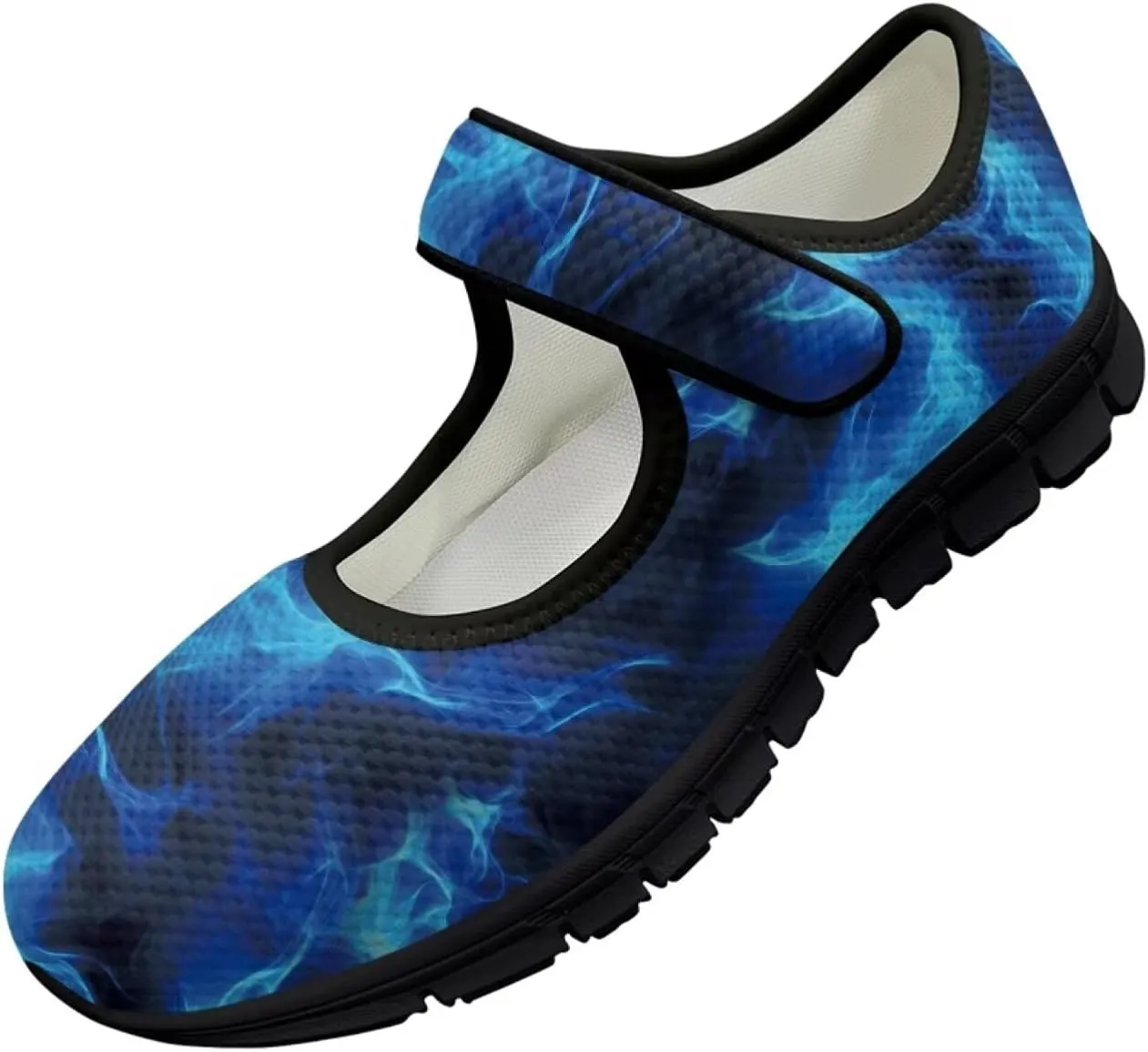 Sea Turtle Print Womens Mary Jane Shoes Magic Sticker Lightweight Breathable Anti Slip Casual Sneaker