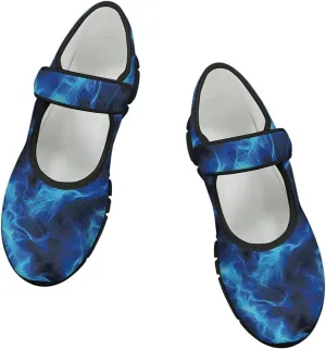 Sea Turtle Print Womens Mary Jane Shoes Magic Sticker Lightweight Breathable Anti Slip Casual Sneaker