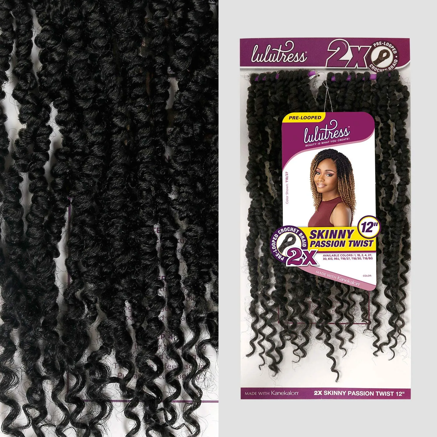 Sensationnel Crochet Braids Lulutress 2X Pre-Looped Skinny Passion Twist 12" (3-PACK, 613)