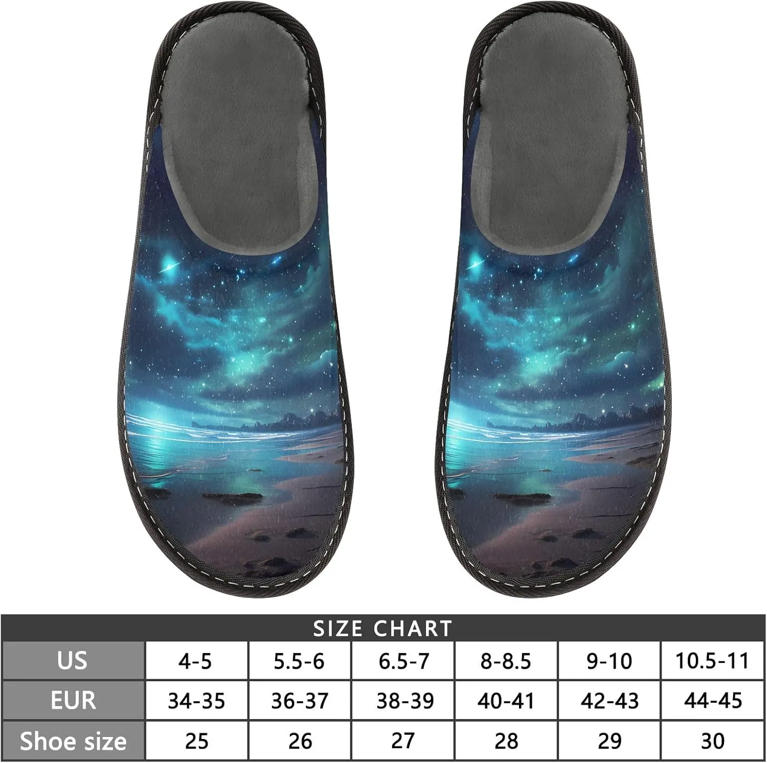 senya Aurora at The Seaside Fuzzy Slippers Soft Home Bedroom Slippers for Women Men House Shoes