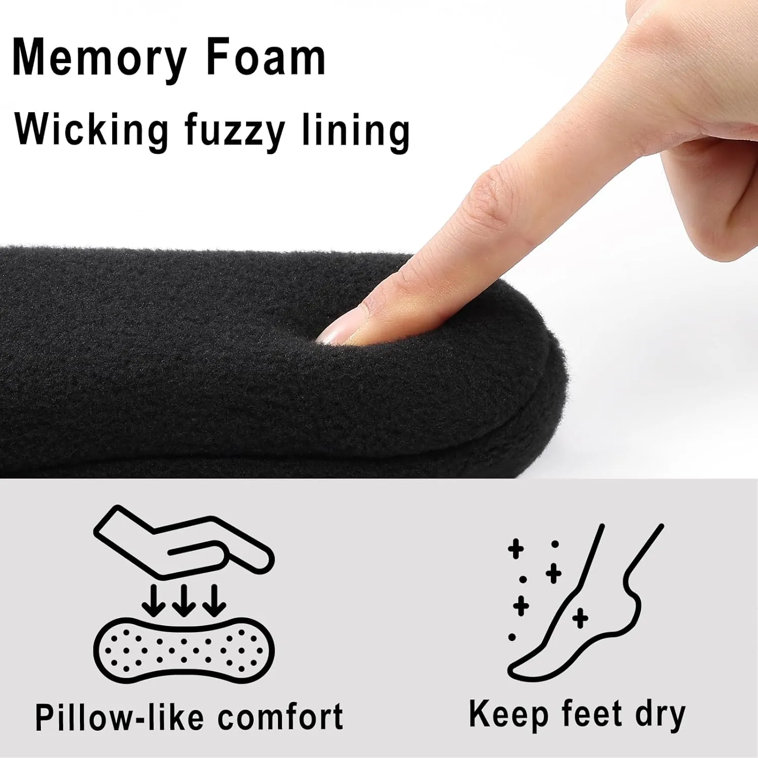 shevalues Women House Memory Foam Slippers Teddy Fleece Bedroom Sock Shoes with Soft Rubber Sole