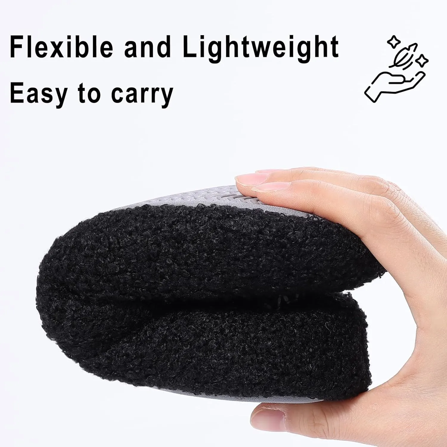 shevalues Women House Memory Foam Slippers Teddy Fleece Bedroom Sock Shoes with Soft Rubber Sole
