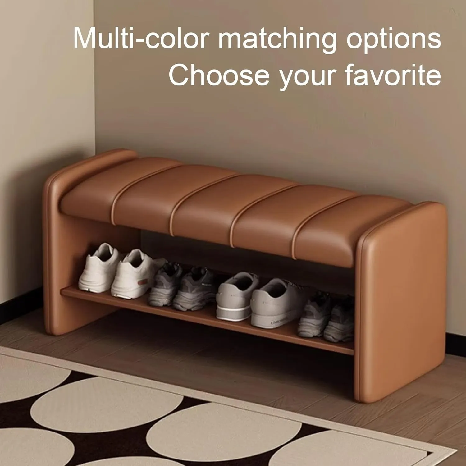 Shoe Organizer for Entryway Shoe Storage Bench 2 Tier Sturdy Shoe Bench Shoe Bench with Cushion Wear Resistants Shoe Rack Benchs for Living Room Room Hallway Heavy Duty(Black,100 cm)