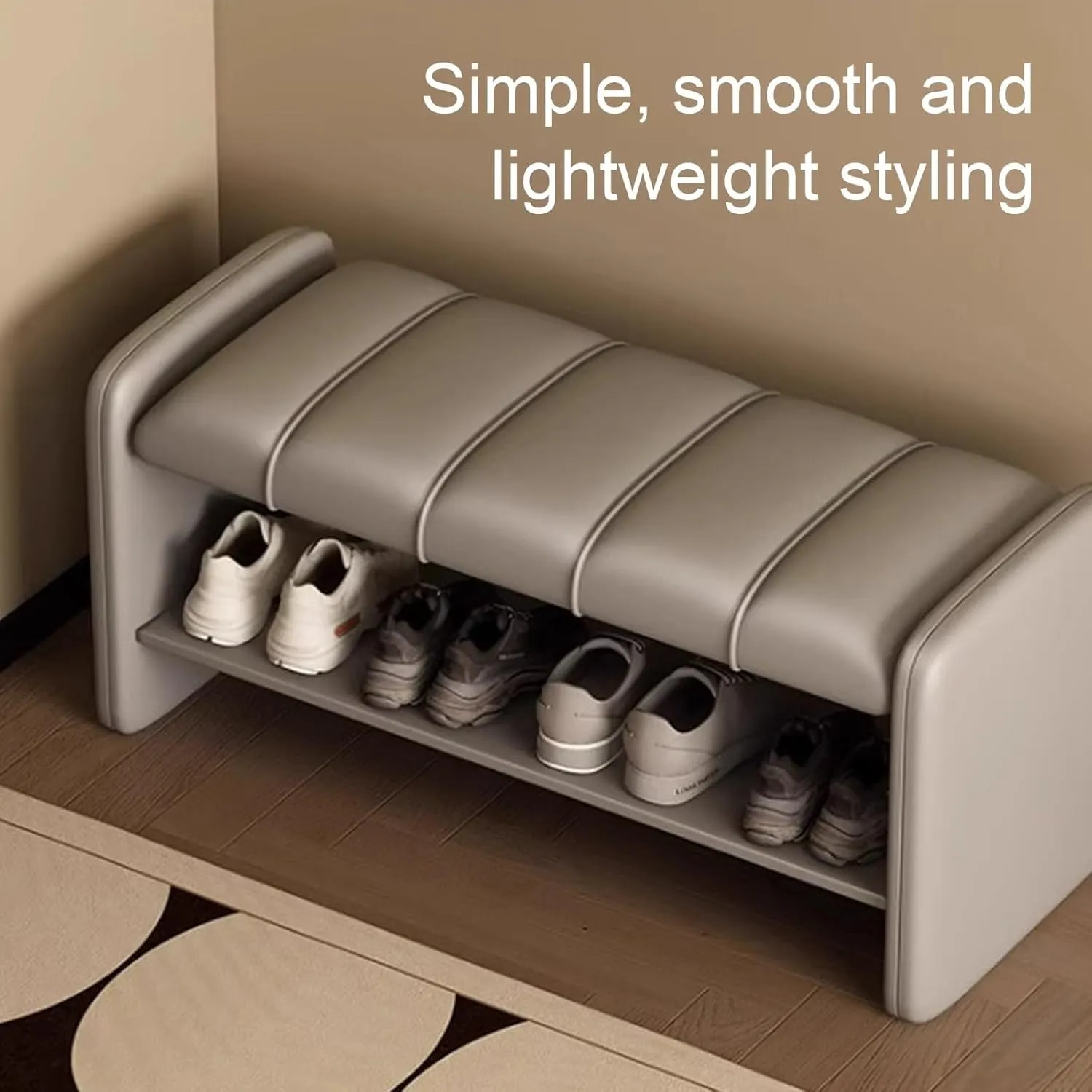 Shoe Organizer for Entryway Shoe Storage Bench 2 Tier Sturdy Shoe Bench Shoe Bench with Cushion Wear Resistants Shoe Rack Benchs for Living Room Room Hallway Heavy Duty(Black,100 cm)