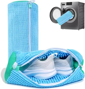 Shoe Washing Machine Bag: Laundry Shoe Bag for Washer and Dryer - 2pc Reusable Shoe Cleaning Bag for Sneaker Tennis Shoes Unstain Cleaner Kit (Blue 2pcs)