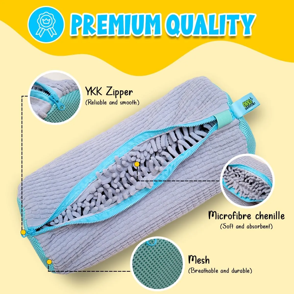 Shoe Washing Machine Bag – Sneaker Laundry Bag for Washer & Dryer, Protective Chenille Mesh Shoe Bag with YKK Zipper, Durable & Reusable for All Shoes 2-pack, Ohhmycart