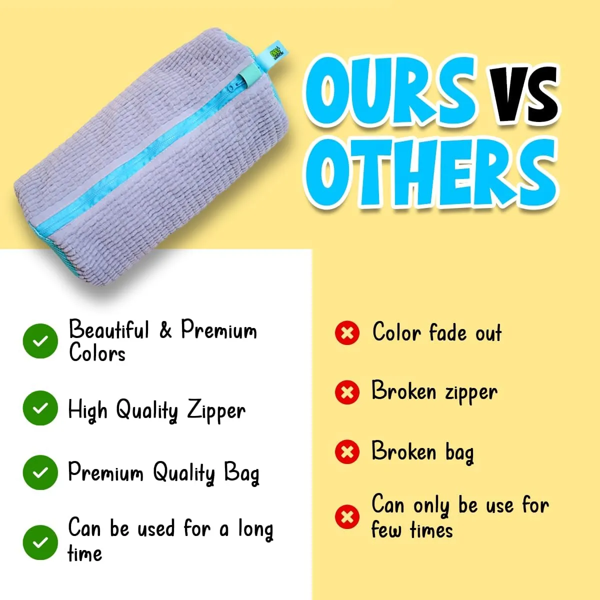 Shoe Washing Machine Bag – Sneaker Laundry Bag for Washer & Dryer, Protective Chenille Mesh Shoe Bag with YKK Zipper, Durable & Reusable for All Shoes 2-pack, Ohhmycart