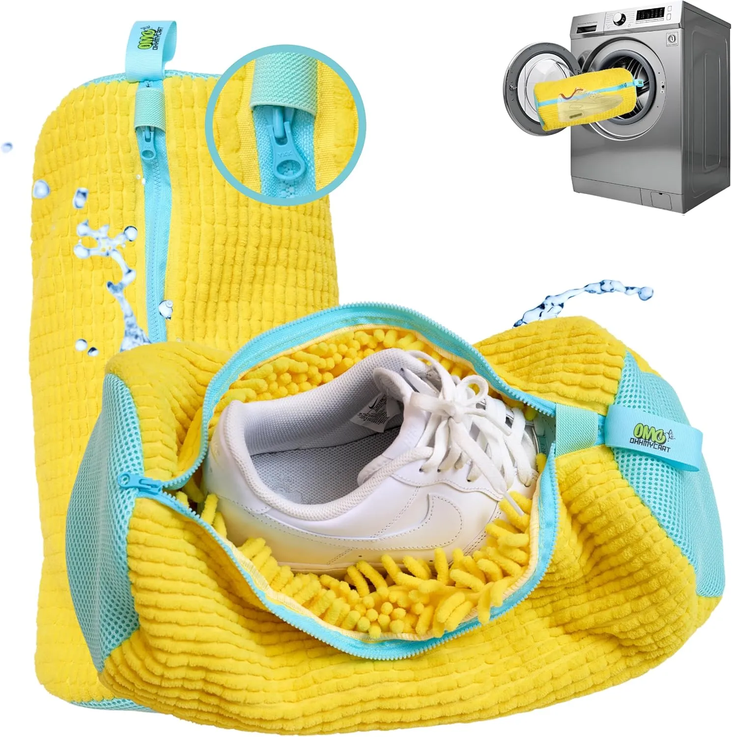Shoe Washing Machine Bag – Sneaker Laundry Bag for Washer & Dryer, Protective Chenille Mesh Shoe Bag with YKK Zipper, Durable & Reusable for All Shoes 2-pack, Ohhmycart