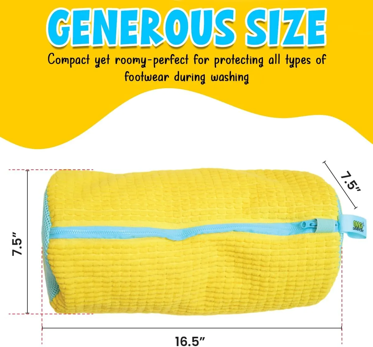 Shoe Washing Machine Bag – Sneaker Laundry Bag for Washer & Dryer, Protective Chenille Mesh Shoe Bag with YKK Zipper, Durable & Reusable for All Shoes 2-pack, Ohhmycart