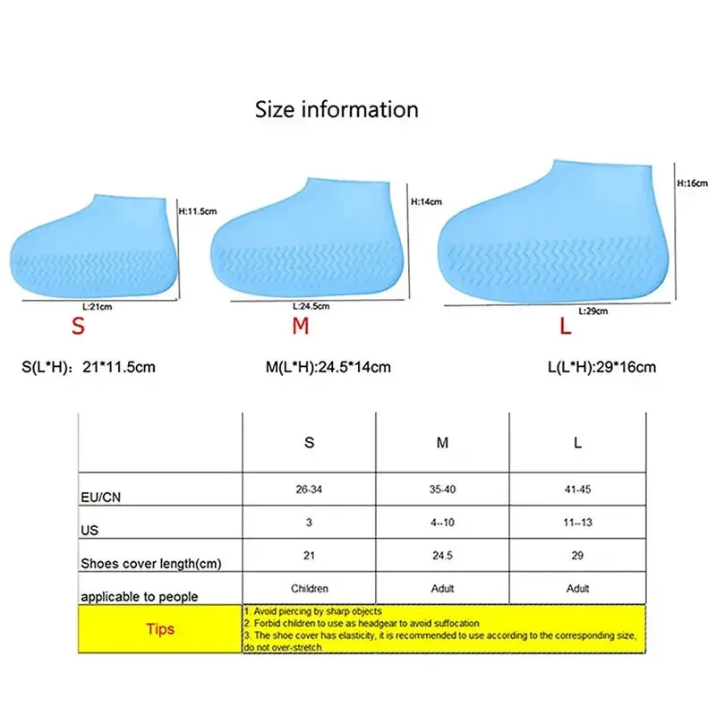 Silicone Waterproof Shoe Covers for Rainy Days