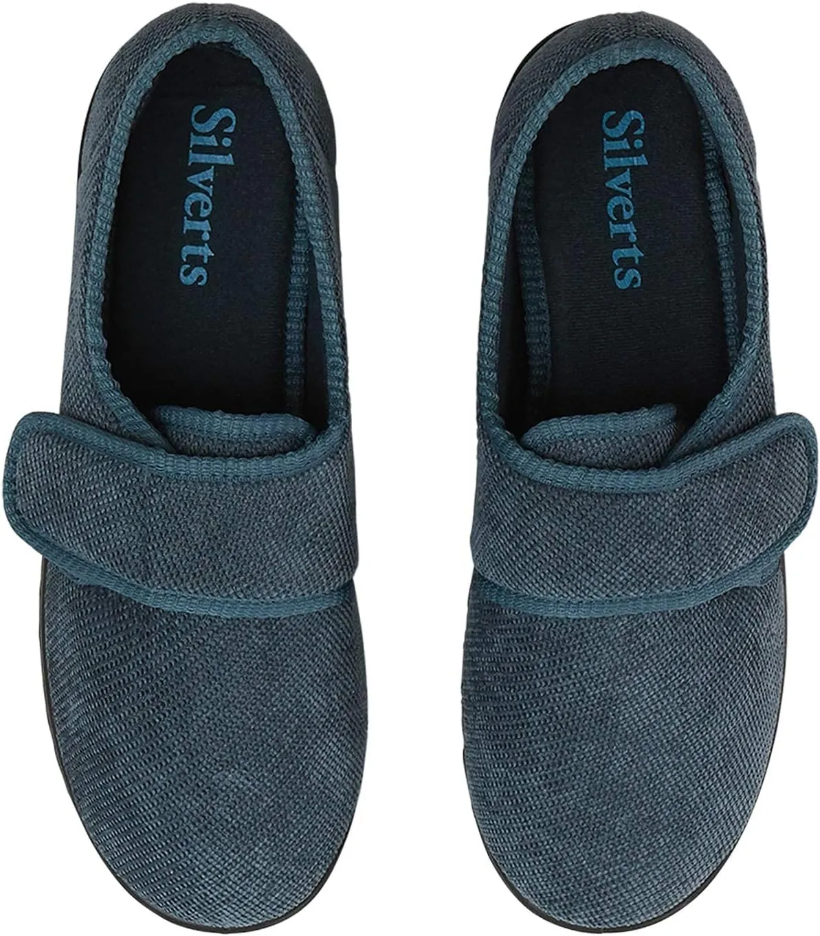 Silvert's Adaptive Clothing & Footwear Men’s Wide & Comfy Easy Closure Slippers for Seniors