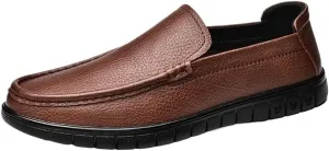 Simple Moccasins Loafer Leather Flexible Resistant Loafers for Men Flat Heel Walking Casual Slip On