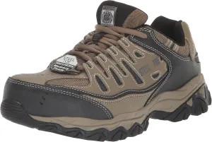 Skechers Men's Cankton Steel Toe Construction Shoe – Electrical Hazard Rated, Memory Foam, Pebble/Black, 11.5