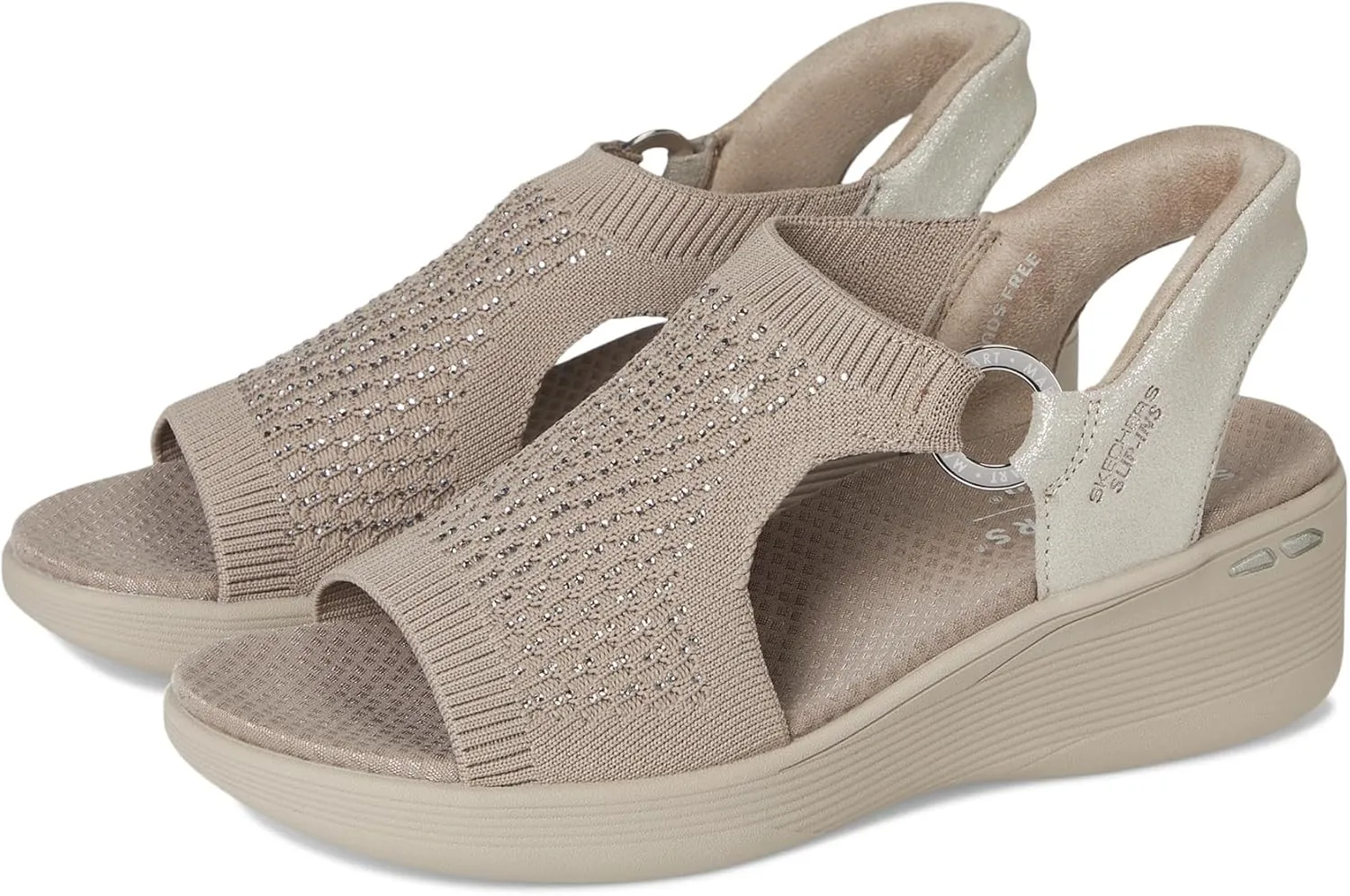 Skechers Women's Martha Stewart's Pier-lite-Park Path Hands Free Slip-ins Wedge Sandal