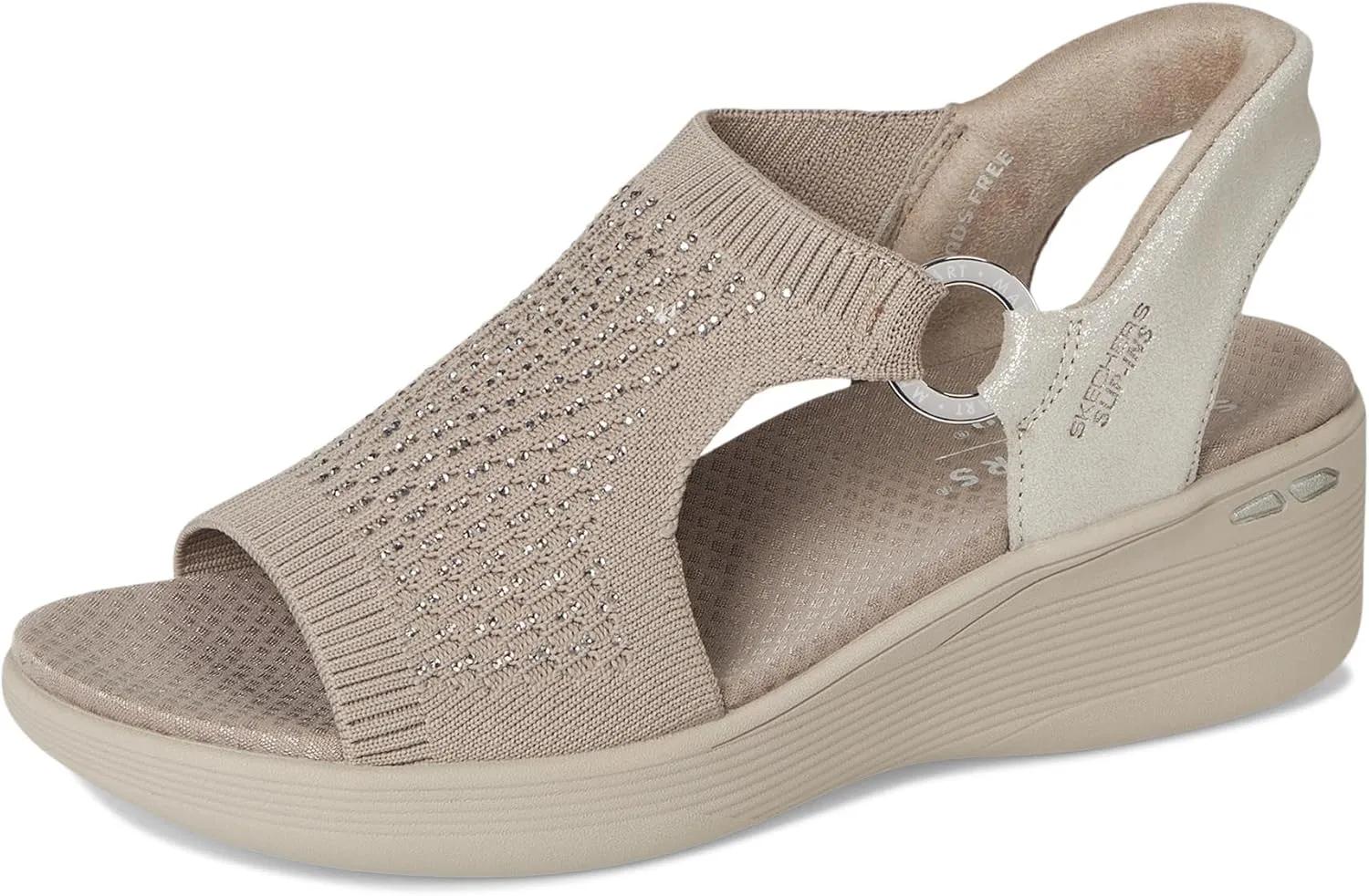 Skechers Women's Martha Stewart's Pier-lite-Park Path Hands Free Slip-ins Wedge Sandal