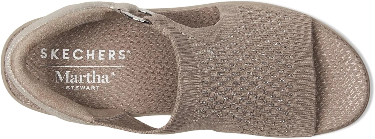 Skechers Women's Martha Stewart's Pier-lite-Park Path Hands Free Slip-ins Wedge Sandal