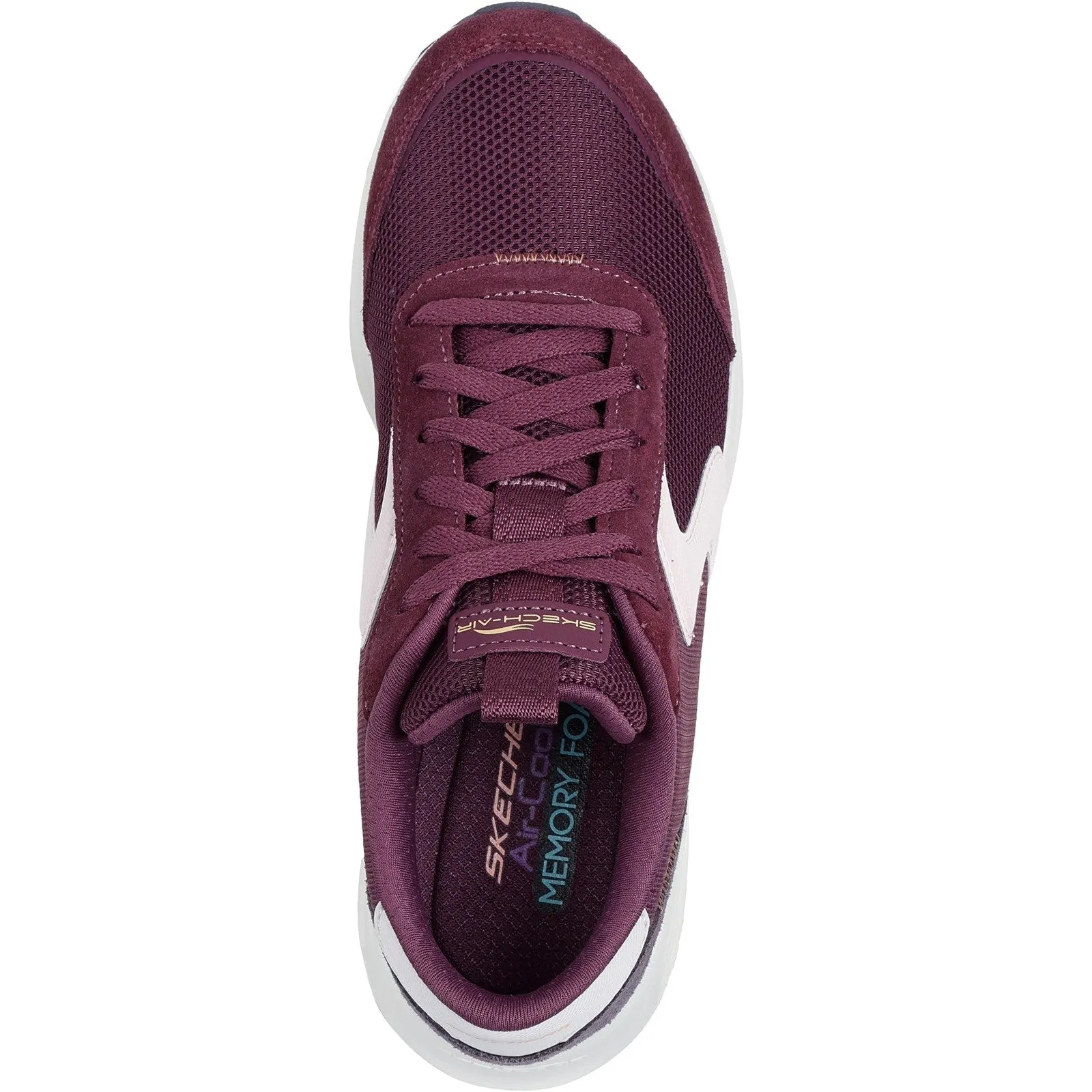 Skechers Womens Skech-Air Court Air Wave 150076-BUMT Burgundy/Multi Lace Up Shoe