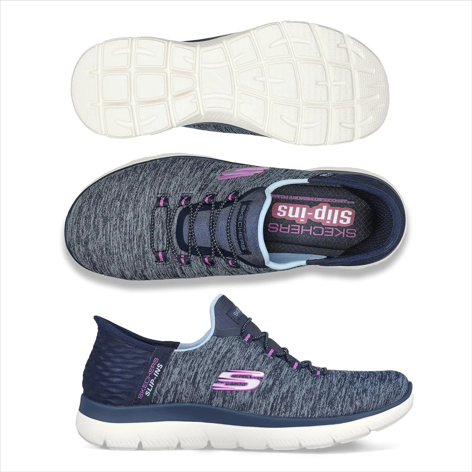 Skechers Women's Summits Hands-Free Slip-Ins – Memory Foam Insole, Heel Pillow, Vegan Materials Sneakers
