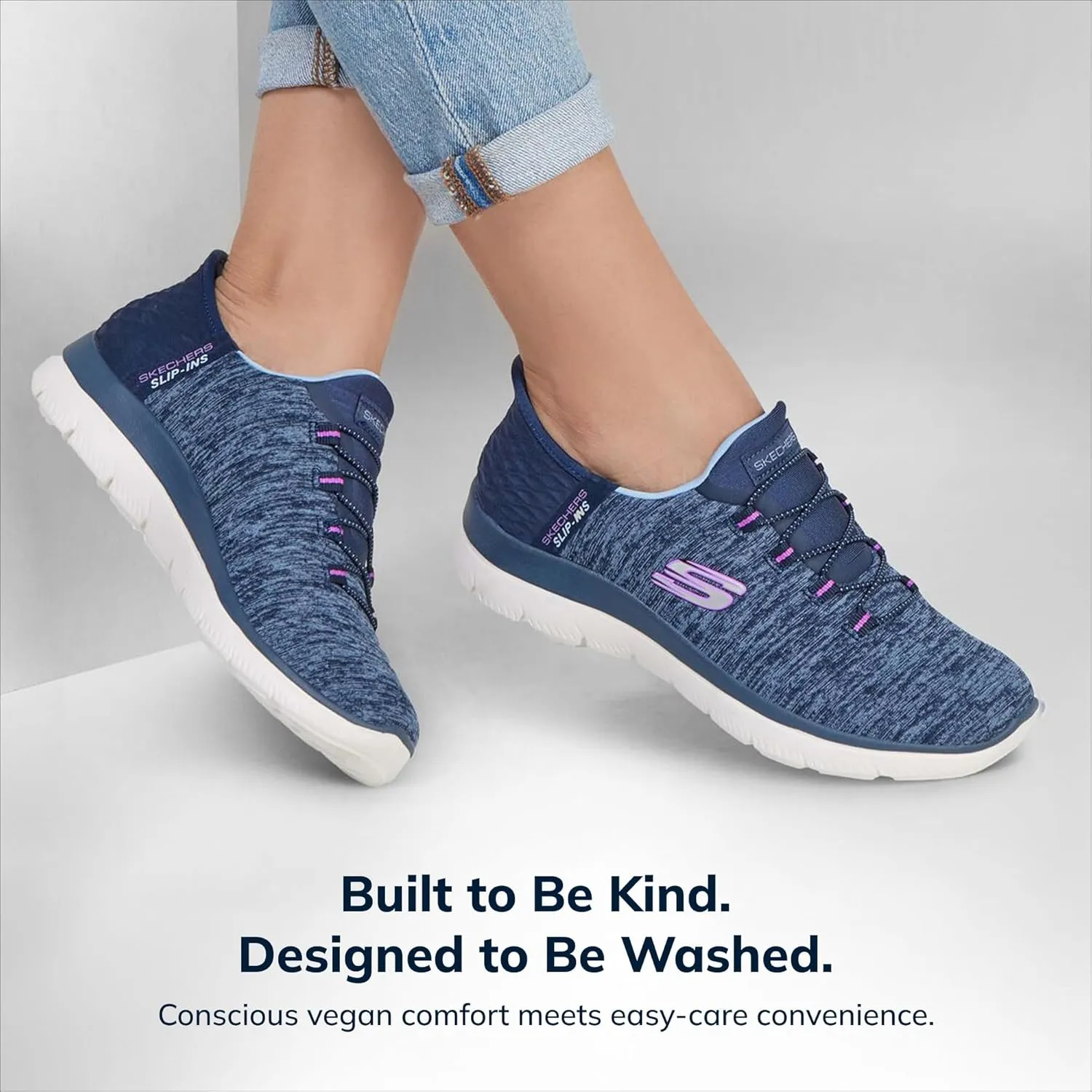 Skechers Women's Summits Hands-Free Slip-Ins – Memory Foam Insole, Heel Pillow, Vegan Materials Sneakers