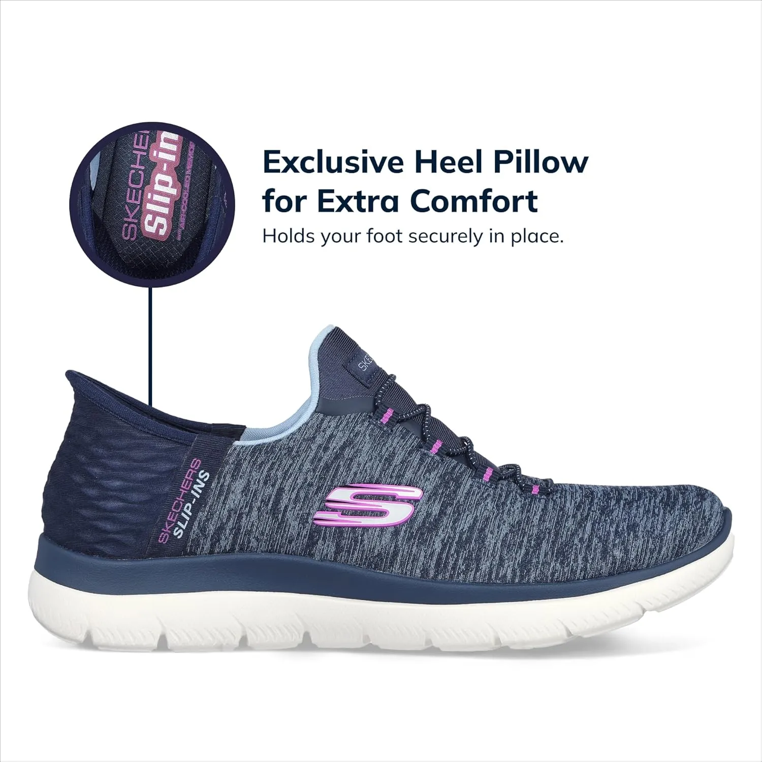 Skechers Women's Summits Hands-Free Slip-Ins – Memory Foam Insole, Heel Pillow, Vegan Materials Sneakers