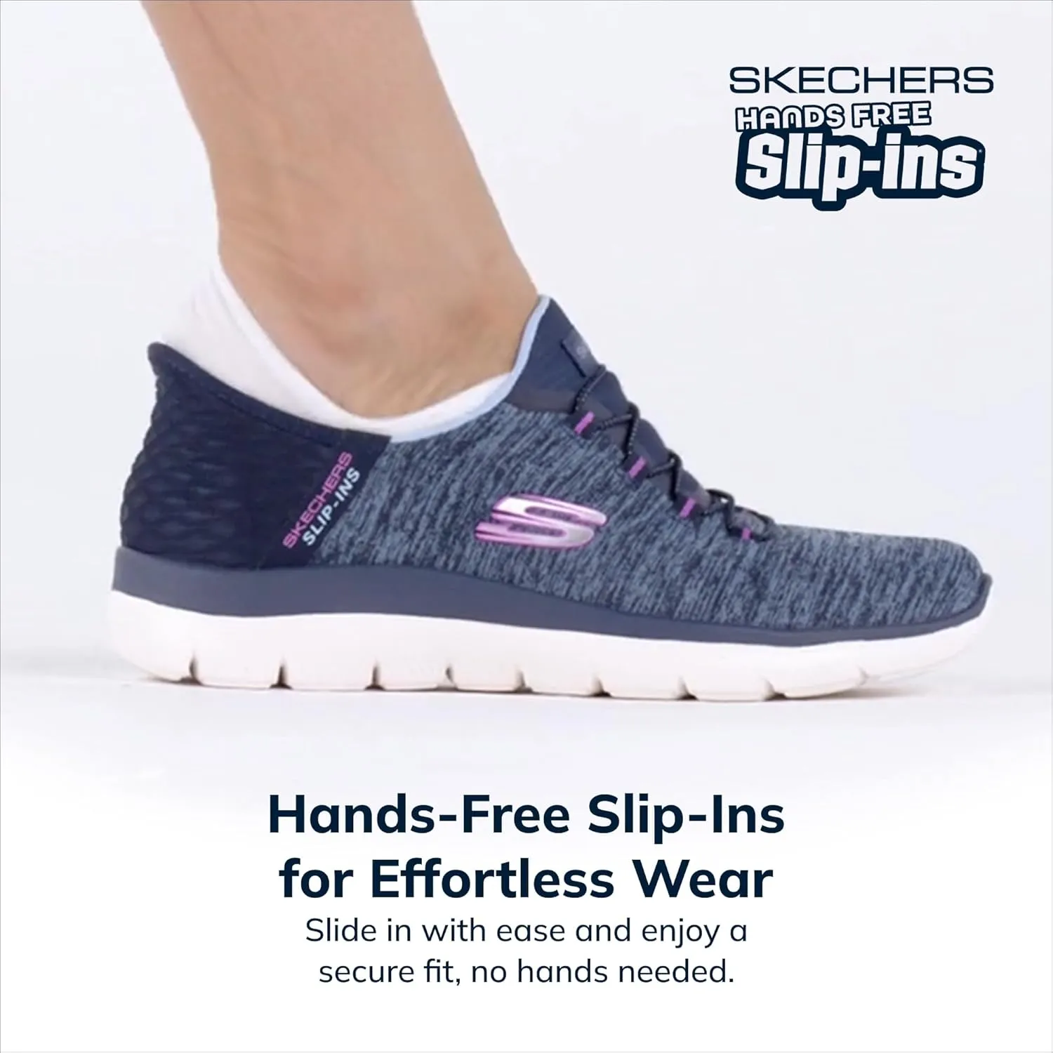 Skechers Women's Summits Hands-Free Slip-Ins – Memory Foam Insole, Heel Pillow, Vegan Materials Sneakers