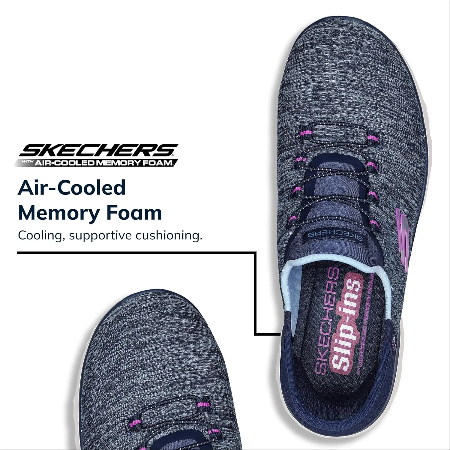 Skechers Women's Summits Hands-Free Slip-Ins – Memory Foam Insole, Heel Pillow, Vegan Materials Sneakers