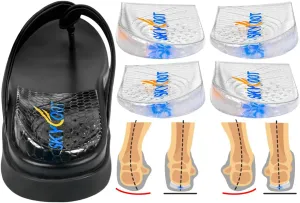 Skyfoot 2 Pairs Heel Wedges for Over Supination & Over Pronation, Re-Usable Adhesive Medial & Lateral Corrective Heel Inserts for Foot Alignment, Bow Legs (Clear, Small: Women 4-7.5 | Men 6-7)