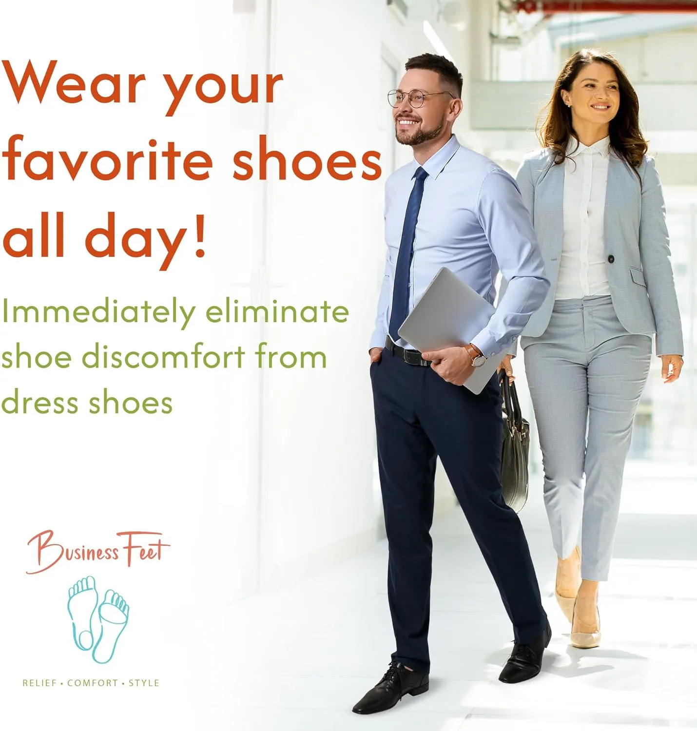 Sleek! Ultra Thin Insoles Lightweight Cushioning Designed by Business Feet® for Minimal Crowding in Dress Shoes & Casual Shoes. Shoe Inserts & Insoles for Women & Men. Memory Foam Shoe Pads Plantillas