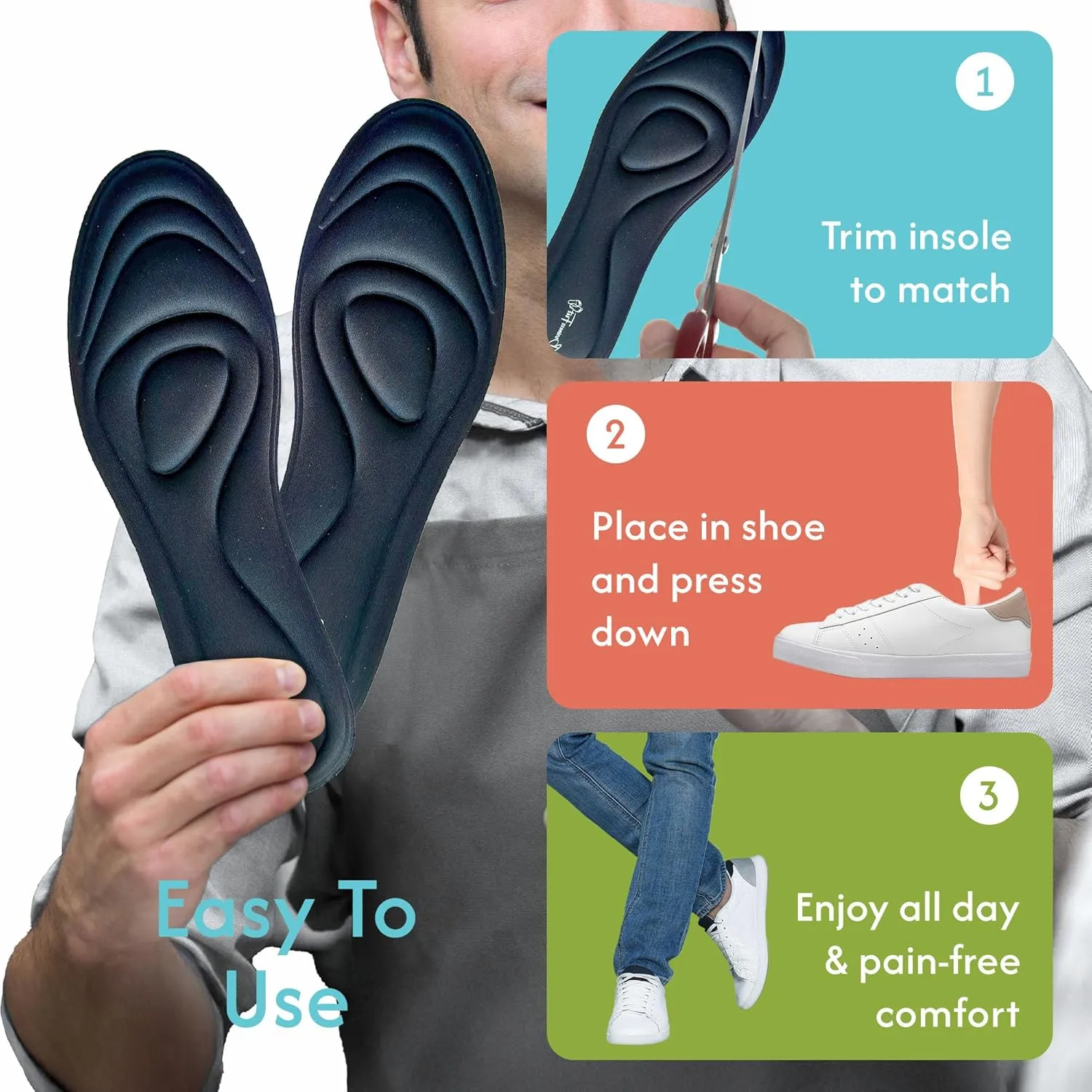 Sleek! Ultra Thin Insoles Lightweight Cushioning Designed by Business Feet® for Minimal Crowding in Dress Shoes & Casual Shoes. Shoe Inserts & Insoles for Women & Men. Memory Foam Shoe Pads Plantillas