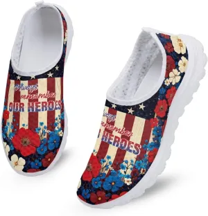 Slip on Loafer Shoes for Women Casual Round Toe Mesh Flat Walking Sneakers Ladies Painted Casual Shoe US Size 5.5-11.5