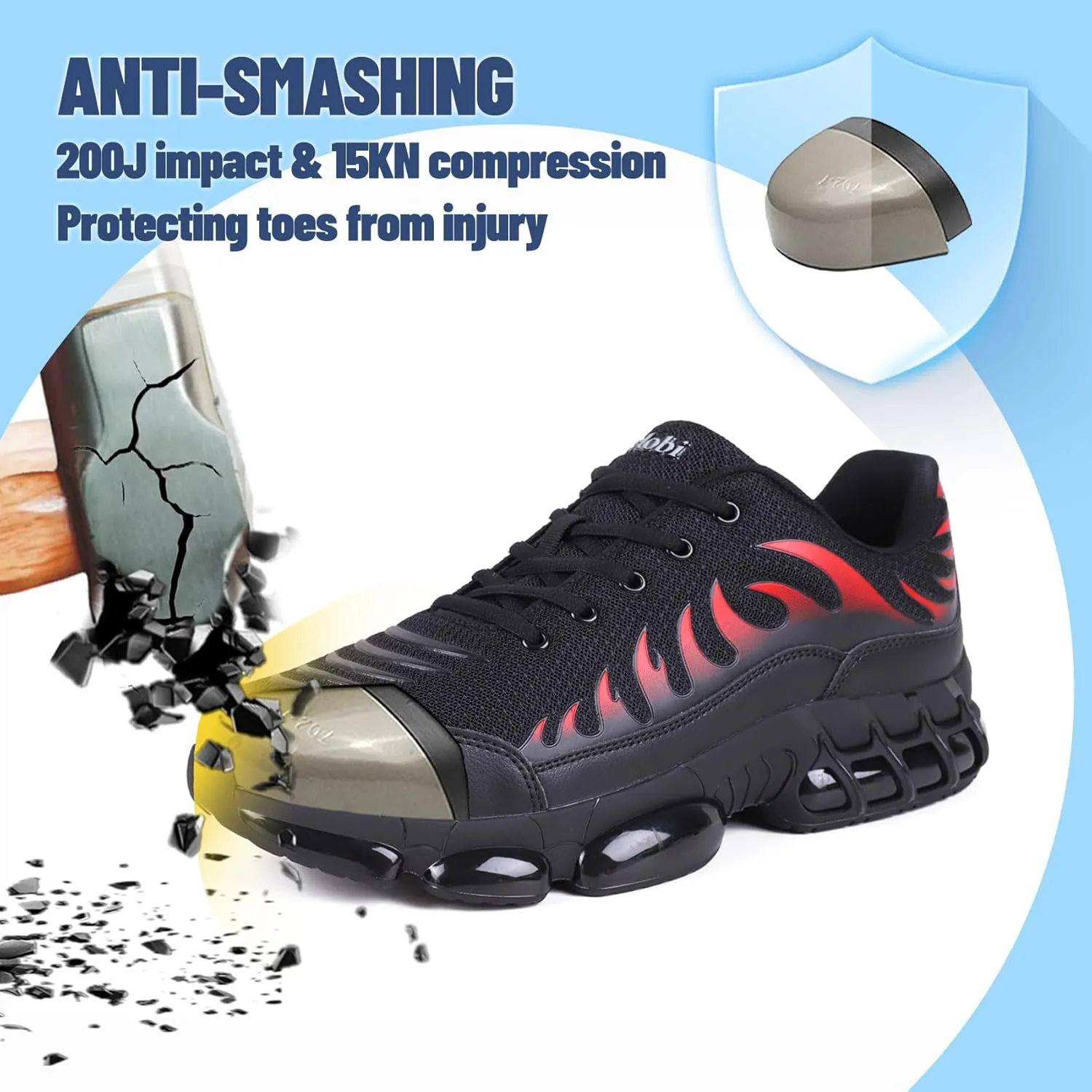 Slip On Steel Toe Shoes for Men Work Safety Sneakers Comfortable Indestructible Industrial Construction Footwear