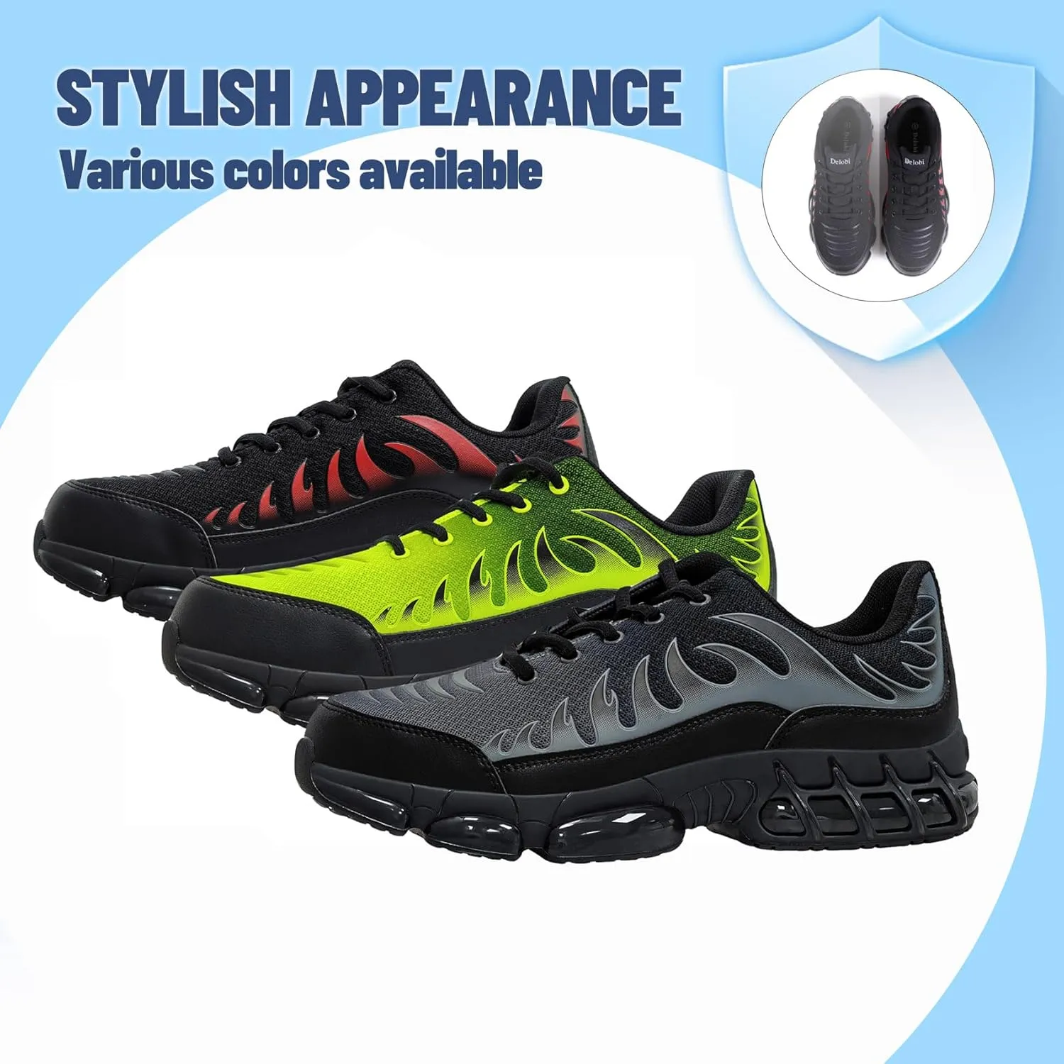 Slip On Steel Toe Shoes for Men Work Safety Sneakers Comfortable Indestructible Industrial Construction Footwear