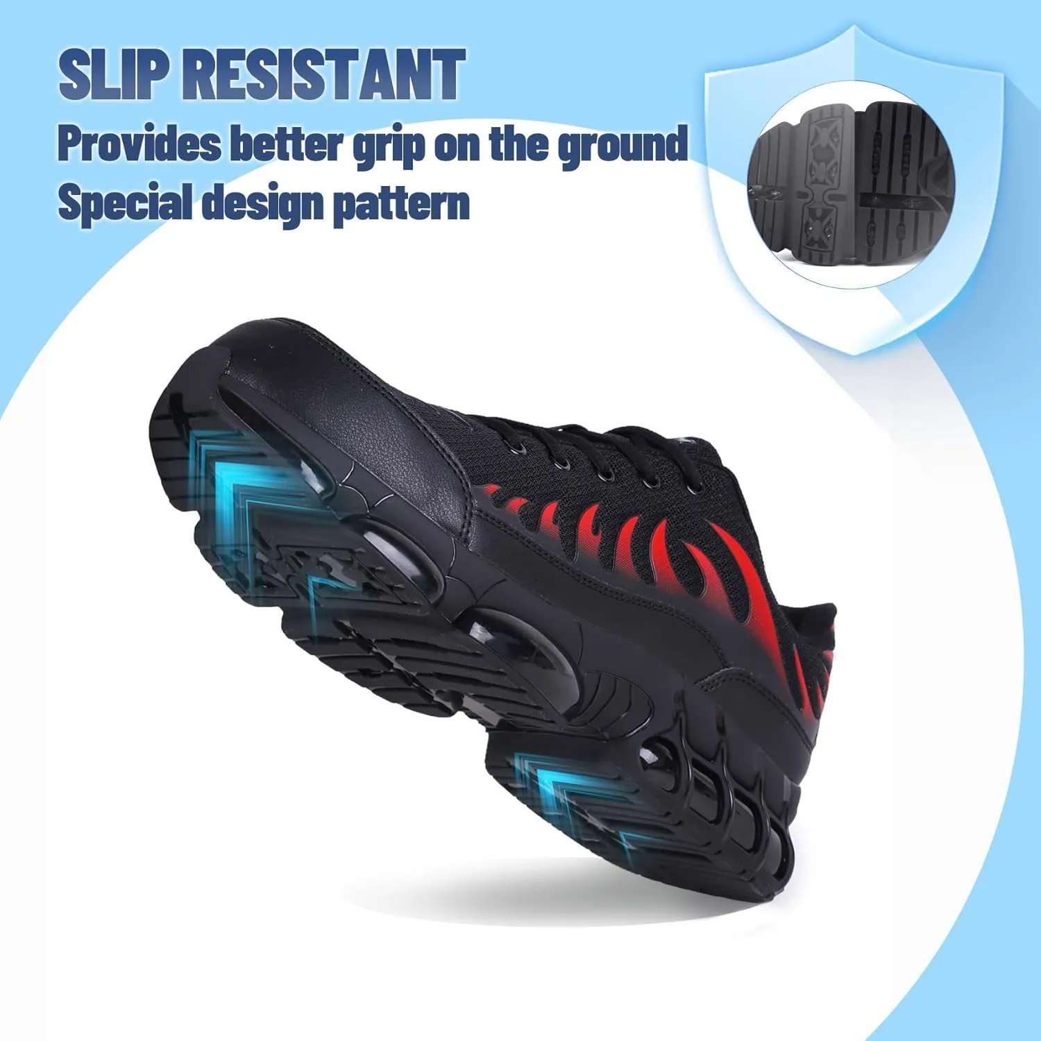 Slip On Steel Toe Shoes for Men Work Safety Sneakers Comfortable Indestructible Industrial Construction Footwear