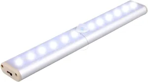 Smart Strip Charging 60led Human Body Sensor lamp Cabinet lamp Sensor Night Light USB Shoe Cabinet Wardrobe lamp (Color : 12 lamp Beads White Light, Size : 2.8w)